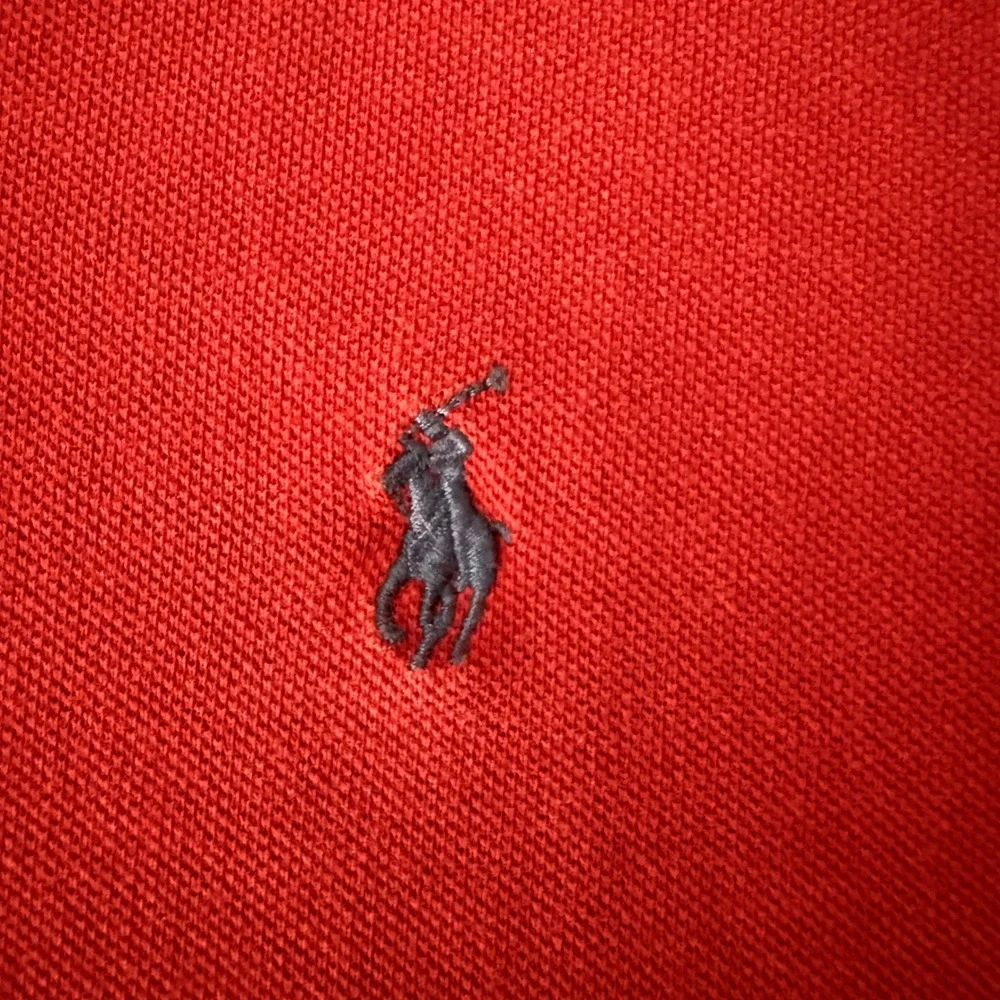 Vintage Polo Ralph Lauren Long Sleeve Polo Shirt Red Large Mens Pique Cotton